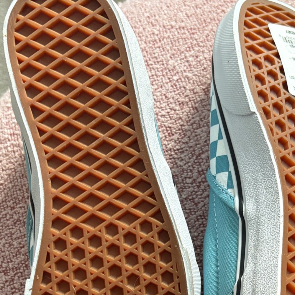 Vans Checkered Slip-On Shoes - Blue and White - Picture 4 of 7